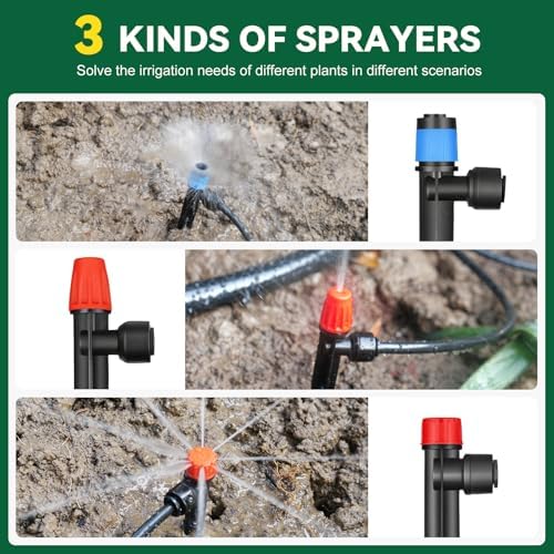 Drip Irrigation System for Garden, 2026-Upgraded Quick Connect Garden Watering Kit All-in-One with 1/2 inch 1/4 inch Irrigation Tubing for Garden, Lawn, Greenhouse, Raised Beds (233FT)