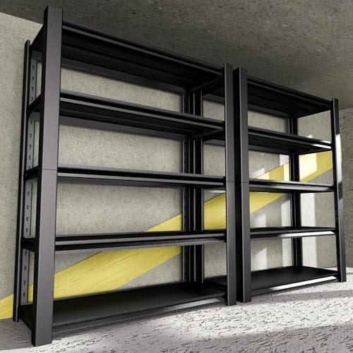 3000 LBS Capacity Metal Storage Rack 72" H x 48" W x 20" D, 5-Tier Heavy Duty Garage Shelving Unit,Adjustable Steel Shelves for Garage, Warehouse, Basement, Pantry, Workshop.2 Pack