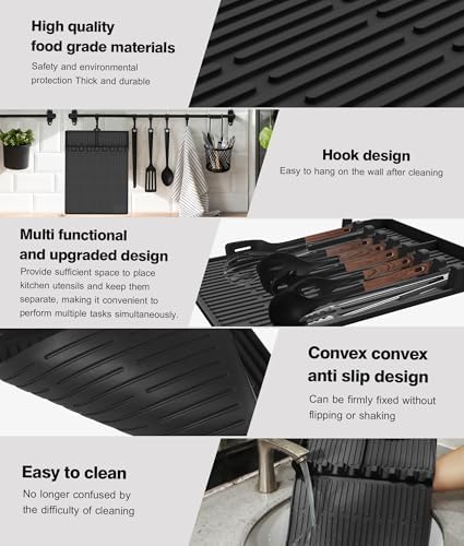 Silicone Grill Mat for Blackstone Griddle Accessories, 8-Slot Tool Mat