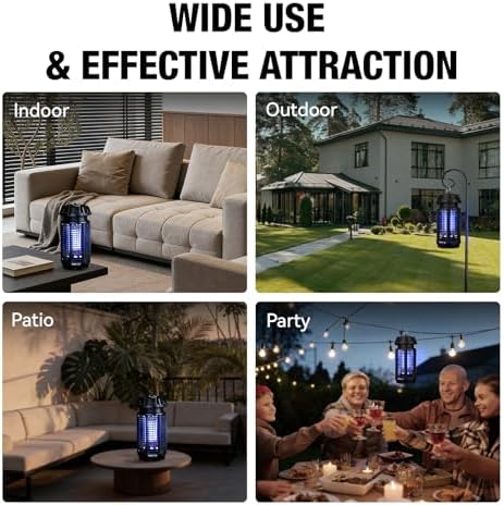 BALDR Bug Zapper Outdoor Indoor, 20W Power & 4200V Instant Grid Mosquito Repellent, Coverage of 1/2 Acre Fly Trap for Patio, Backyard, Home，2 Pack