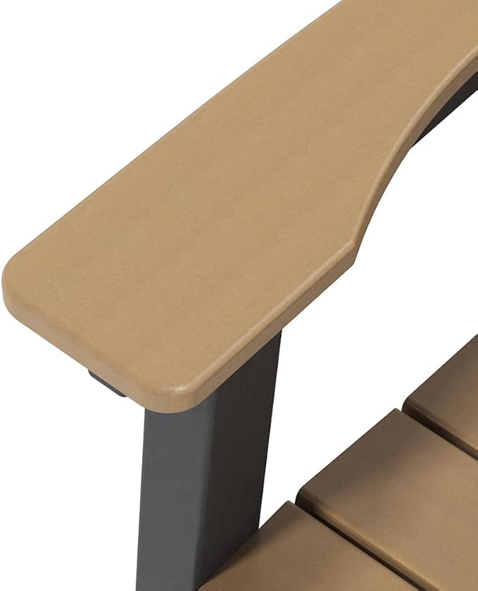 OTSUN Outdoor Tall Adirondack Chair, HDPE Weather Resistant Outdoor Chair for Garden, Backyard, Poolside, Capacity 400LBS (1 PC, Chocolate & Black)