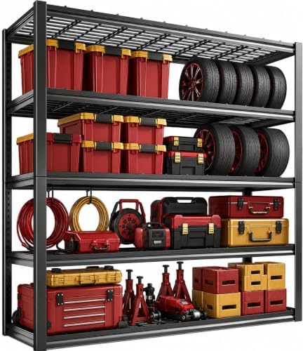 Garage Shelving, 5-Tier Heavy Duty Metal Storage Shelves, 3000 LBSAdjustable Storage Rack for Garage, Warehouse, Basement, 35.4" W x 17.7" D x 72" H