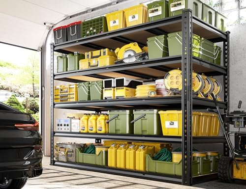 55.1" W Garage Shelving,5-Tier Metal Storage Rack for Basement