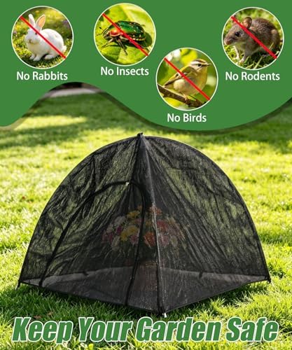 2-Pack Black Pop Up Plant Shade Tent, 36x36x39 Inch 80% Sun Shade Cover