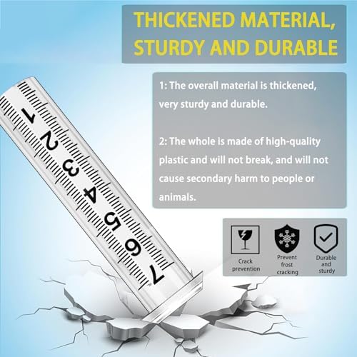 Rain Gauge Replacement Tube, Rain Gauge Outdoor Best Rated Tube,7" Capacity Accurate Rain Gauge Tube, Rain Gauge Outdoor Freeze Proof Measure Tube,2 pc Plastic Rainfall Meter Tube with 1 Brush