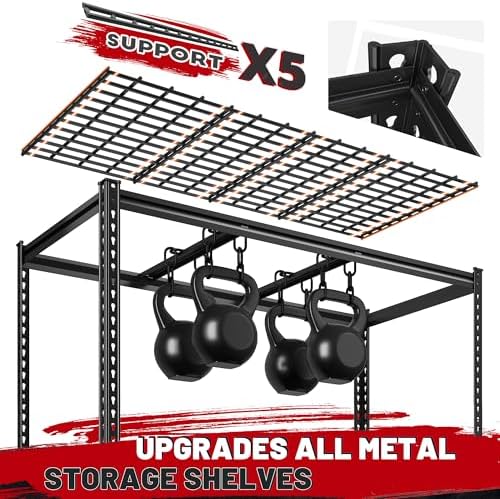 REIBII 5 Tier Heavy Duty Garage Shelving for Basement Warehouse Pantry
