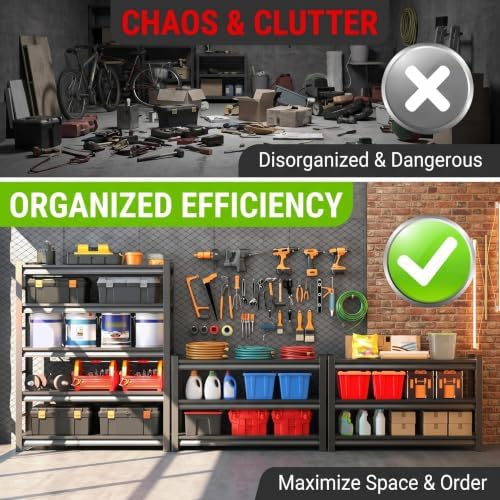 Garage Shelving, Heavy Duty Adjustable Boltless Metal Storage Shelves