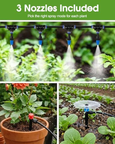 240FT Drip Irrigation System Kit, Quick-Connect Garden Watering System