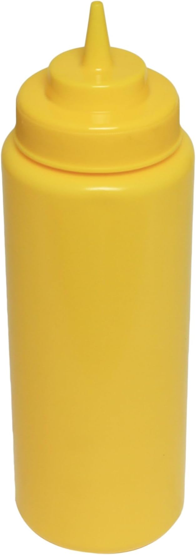 TrueCraftware- 32 oz Yellow Squeeze Condiment Wide Mouth Dispensing Bottles Set of 6- Plastic Squeeze Bottle For Sauces Spreads Ketchup Mustard Mayo Hot sauces and Olive oil