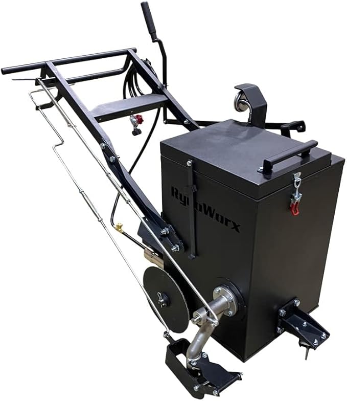 RY10 Asphalt Melt and Apply Hot Rubberized Crack Filler Machine - 12.5 Gallon Capacity | Included Torch Heats Crack Sealant and Burns | Great for Crack Repairs