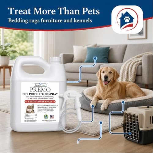 Premo Guard Pet Protector Spray, Kills Mites, Fleas, and Ticks Naturally