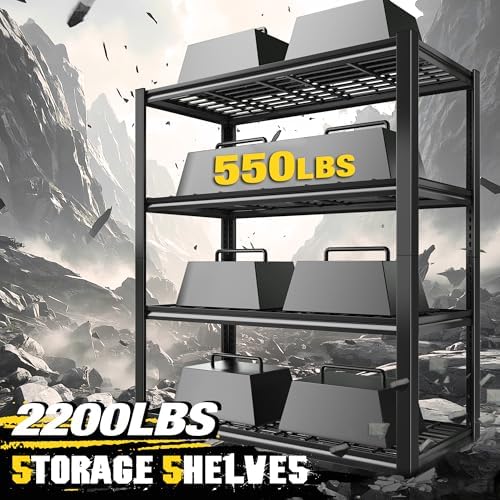 REIBII 40" W Garage Shelving with Double-Layer Frame for Homeowners and DIY