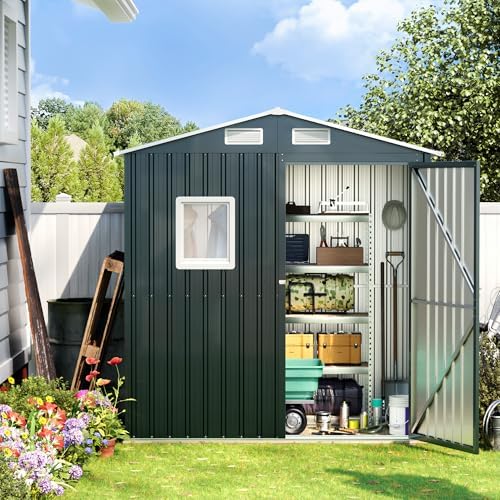 Breezz Outdoor Steel Storage Shed, 6 x 4 ft