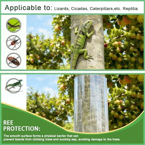 Extra Thick Tree Trunk Protector Guard - 99" L x 16" W PET Plastic Wrap for Iguana & Cat Prevention, DIY Plant Greenhouse Including Waterproof Transparent Acrylic Double-Sided Adhesive