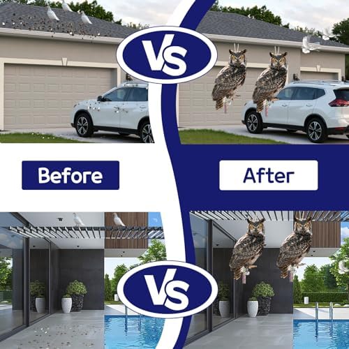 4PCS Hanging Flat Fake Owl to Keep Pigeon Away from Balcony