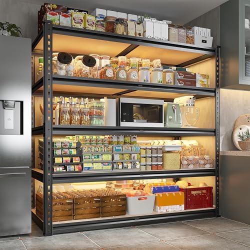 REIBII 40" W Storage Shelves,2500LBS Heavy Duty Garage Shelving for Basment (Pack of 2)