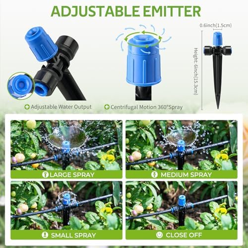 HIRALIY 50FT Vortex Drip Irrigation Kit