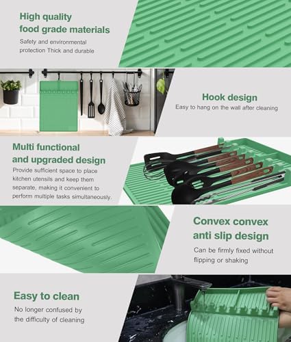 Silicone Grill Mat for Blackstone Griddle Accessories, 8-Slot Tool Mat
