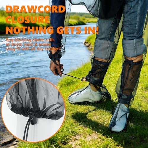 IC ICLOVER 4- Piece Mosquito Jacket, Mosquito Net Suits for Outdoor Fishing