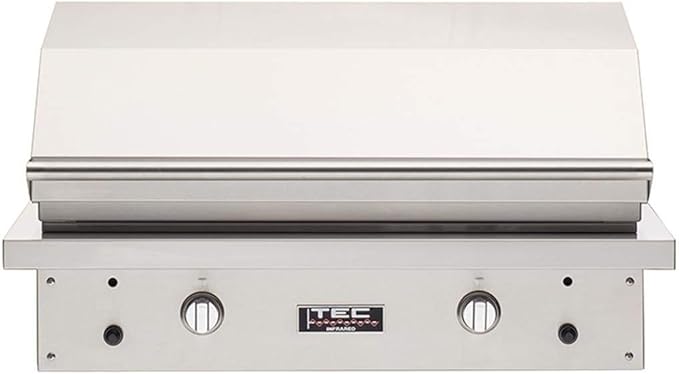 TEC Patio 2 FR Infrared Built-In Grill with Half Warming Rack (PFR2LP-PFR2WR19), Propane Gas