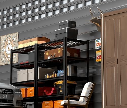 5-Tier Heavy Duty Garage Shelving, 3,000 lbs Capacity Adjustable Metal Storage Shelving Unit for Garage, Basement, Pantry & Utility Room, 35.43" W x 15.8" D x 72" H