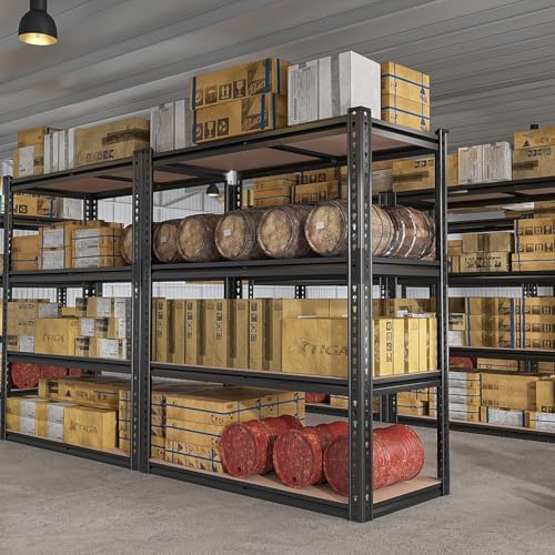 REIBII 40" W Garage Shelving with Rolled-Edge Columns for Basement Pantry