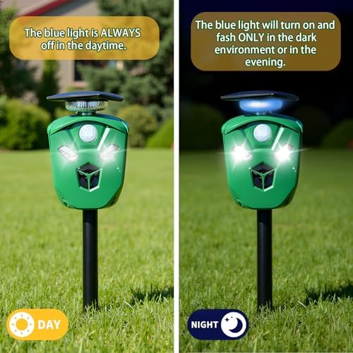 Balkene Home Solar Ultrasonic Animal Repeller Outdoor, 360 Degree Coverage
