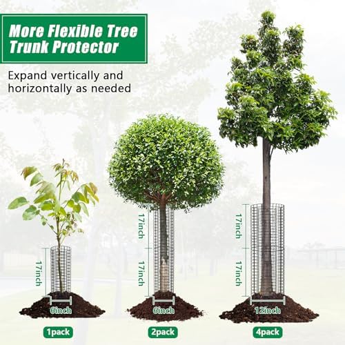 UQM 12 Pack Tree Trunk Protector, 24 Pcs Metal Tree Guards Trunk Protector
