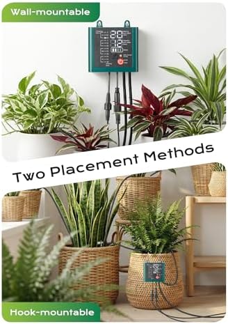 Solar Drip Irrigation System with USB Charging, Indoor Outdoor Plant Watering Devices for 15 Potted Plants, Automatic Watering System IP44 Waterproof 2200mAh for Garden Farm Greenhouse(Green)