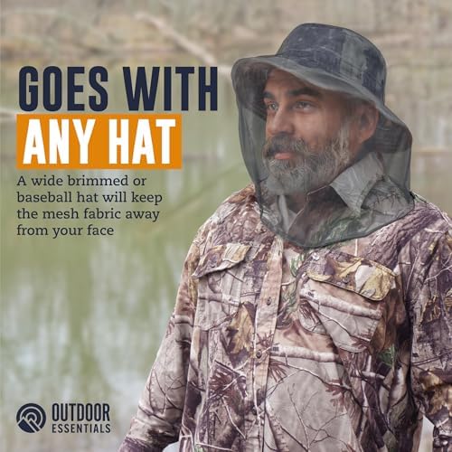 Mosquito Head Net Mesh Face Cover – Bug Face Netting Protection Against Gnats, Midges, Black Flies – Head Net for Men & Women, Hunting, Fishing, Camping, Gardening – No-See-Um Insect Netting