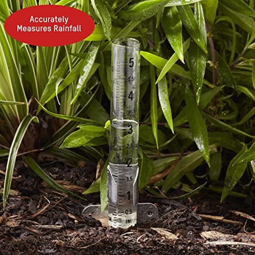Taylor 2 Pack Rain Gauge Outdoor Glass 5 Inch Capacity