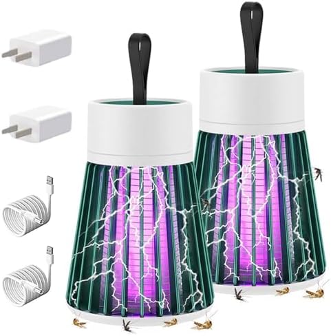 Mozz Guard Mosquito Zapper, 2025 New MozzGuard Outdoor Mosquito Lamp, USB Charing and Low Noise, Portable Cordless Zapper Outdoor, for Indoor, Home Garden, Camping, Picnic (2 Pack)