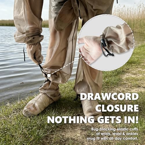 IC ICLOVER 4- Piece Mosquito Jacket, Mosquito Net Suits for Outdoor Fishing