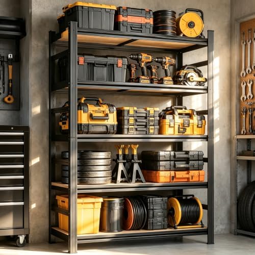 PRESTELION Garage Shelving 3000 LBS Adjustable Wood Storage Shelves