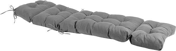 QILLOWAY Indoor/Outdoor Chaise Lounge Cushion,Spring/Summer Seasonal Replacement Cushions. (Light Grey)