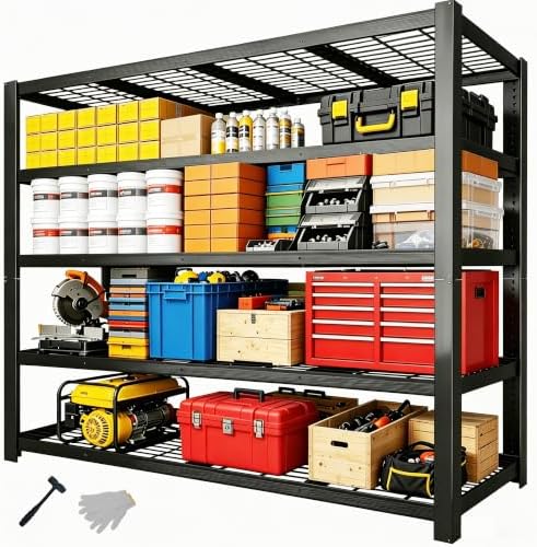 84" H Heavy Duty Wire Garage Shelving, 5-Tier Adjustable Industrial Metal Storage Shelving Unit,Standing Storage Rack for Warehouse and Basement, 24" D x 55" W x 84" H