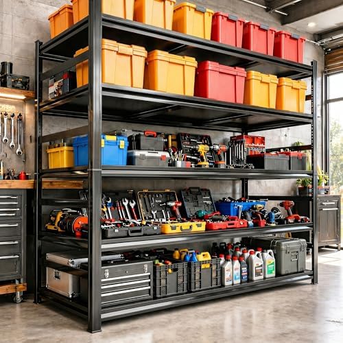 Heavy Duty Garage Shelving 5 Tier Adjustable Metal Storage Rack