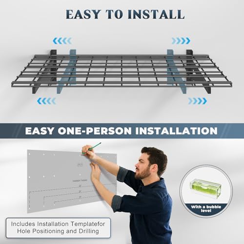 Jusgym 4 Pack Garage Shelving Wall Mounted, 1.5x4ft, 1400LB Heavy Load