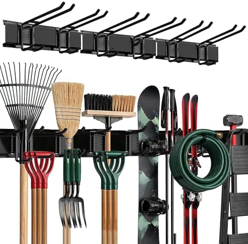 TIDYME Garage Wall Organizer, Shovel Holder Wall Mount, 48" Double Hooks