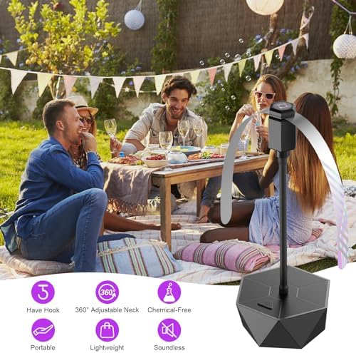 Fly Fans for Tables, Fly Repellent Fan Outdoor Indoor Keep Flies Away, Fly Repellent Fans for Tables with Holographic Blades for Picnic, Party, Restaurant, Kitchen, and BBQ, 4 Pack Black