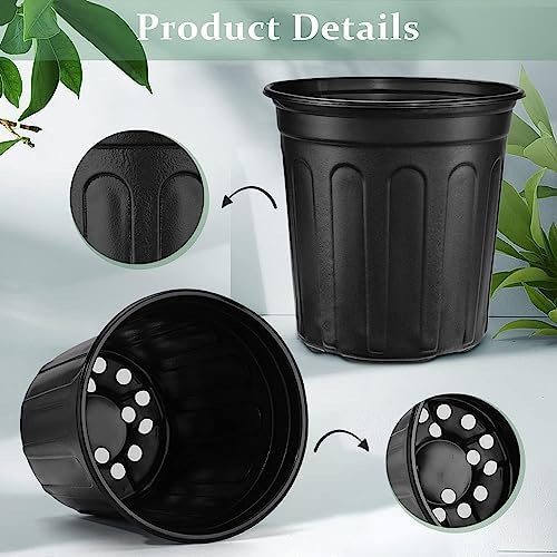 RAOOKIF 7 Gallon Nursery Pots, Flexible 7 Gallon Pots for Plants, Plastic Plant Pots for Seedling, Cuttings, Succulents, Transplanting (7gallon-10pack)