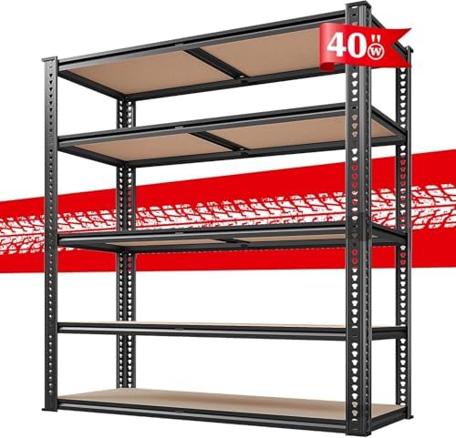 REIBII 40" W Storage Shelves Load 2500Lbs for Garage Pantry Closet Kitchen