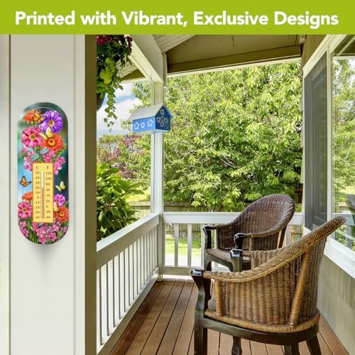 Briarwood Lane Spring Thermometer 17x6 Zinnias in Bloom for Spring Thermometer
