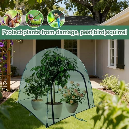 2pack Large Mesh Plant Cover Tent, 36x36x37Inches Pest Guard Cover, Insect Bird Barrier Netting Outdoor Plant Enclosure, Garden Net Cage Plant Protector Pest Protection Guard for Fruit Vegetables