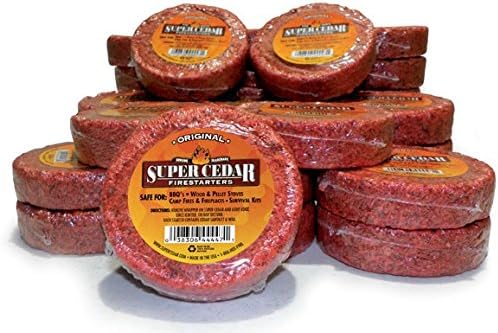 100 Count Starts up to 400 Fires for Wood Stoves, Campfires, Grill Pit and Fireplace, Natural & Waterproof, Easy to Light, Fresh Cedar Aroma, Burns for 30 Minutes.