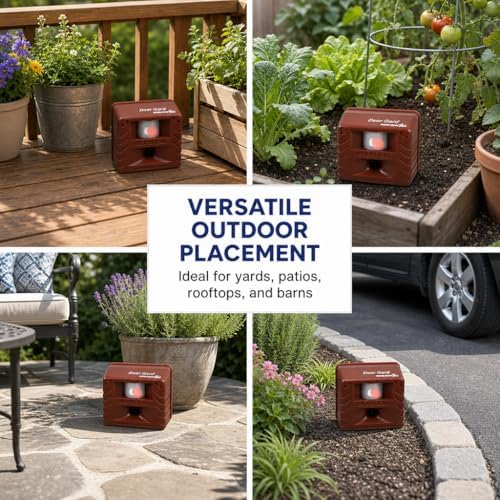 Bird-X Deer Gard, Ultrasonic and Motion-Activated Device to Mitigate Deer and Other Animals, Ideal for Outdoor Spaces, Easy to Install and Operate, Covers 4,000 sq. ft., 15–25 kHz Frequency Range
