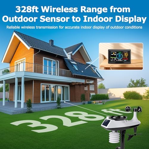 Wireless Weather Station with Outdoor Sensor, 10-in-1 Weather Monitor
