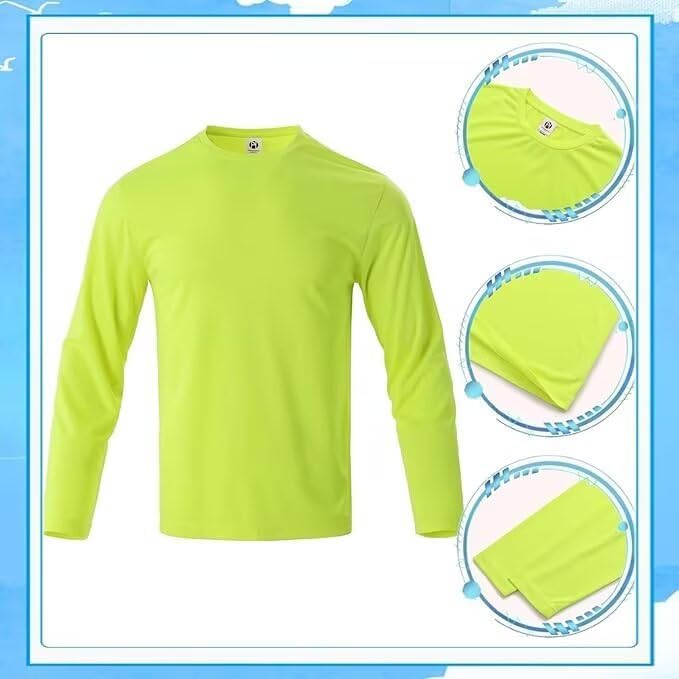 LeeHanTon Men's Sun Shirts Sun Protection Hoodie Shirt UPF 50+ Long Sleeve Work Athletic Shirt with Hooded for Fishing Hiking