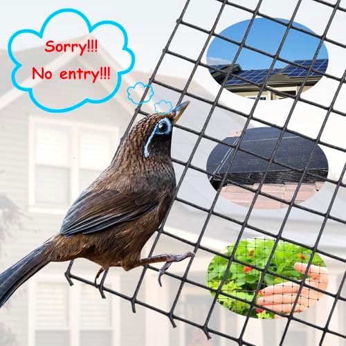 Solar Panel Bird Guard Mesh 8In x100 Ft 70 Fasteners Solar Critter Guard Solar Panel Pigeon Guard Bird proofing Solar Panel Bird mesh PVC Coated Galvanized net Pigeon Deterrent