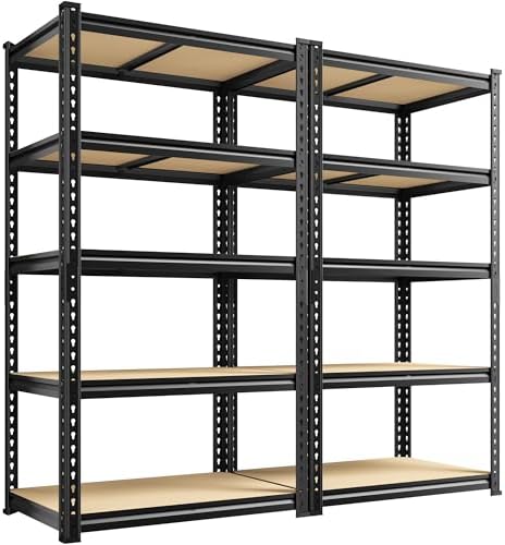 DurayLoly 2 Pack Storage Shelves Adjustable and Wobble-Free Rack for Garage